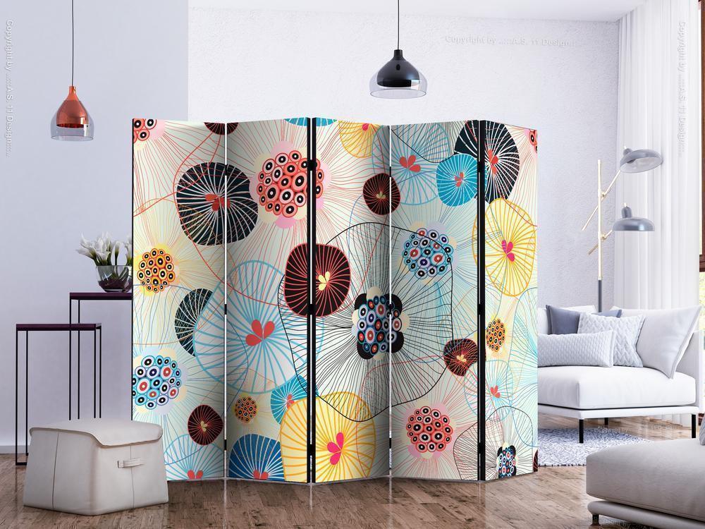 Decorative partition-Room Divider - A breath of summer II-Folding Screen Wall Panel by ArtfulPrivacy