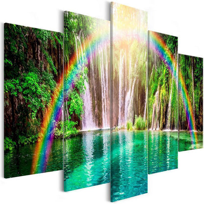 Canvas Print - Rainbow Time (5 Parts) Wide-ArtfulPrivacy-Wall Art Collection