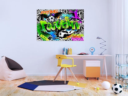 Canvas Print - Football Graffiti (1 Part) Wide-ArtfulPrivacy-Wall Art Collection