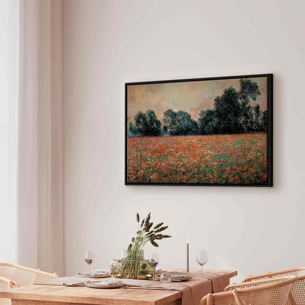 Impression sur toile - Champ de coquelicots sauvages (Claude Monet)