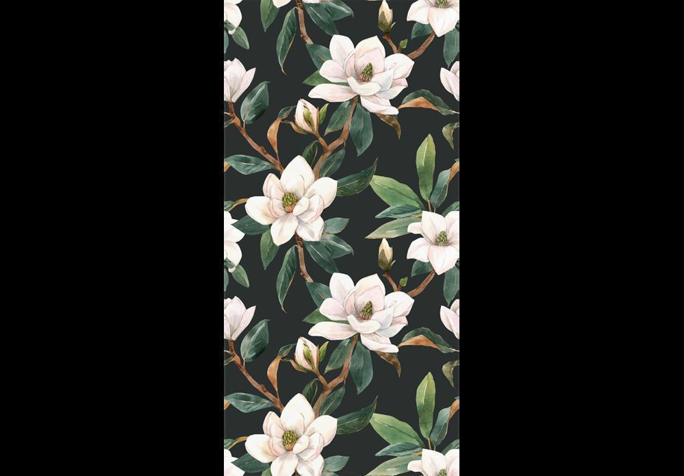 Classic Wallpaper made with non woven fabric - Wallpaper - White Magnolias - ArtfulPrivacy