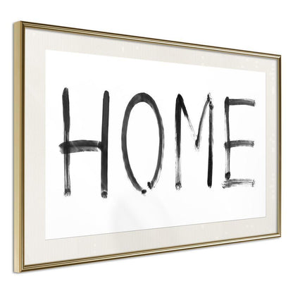 Typography Framed Art Print - Simply Home (Horizontal)-artwork for wall with acrylic glass protection