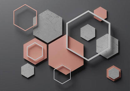 Wall Mural - Hexagon Plan-Wall Murals-ArtfulPrivacy