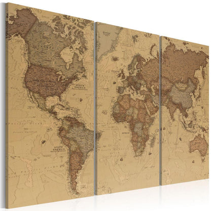 Canvas Print - Stylish World Map-ArtfulPrivacy-Wall Art Collection