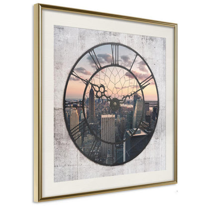 Photography Wall Frame - City Clock (Square)-artwork for wall with acrylic glass protection