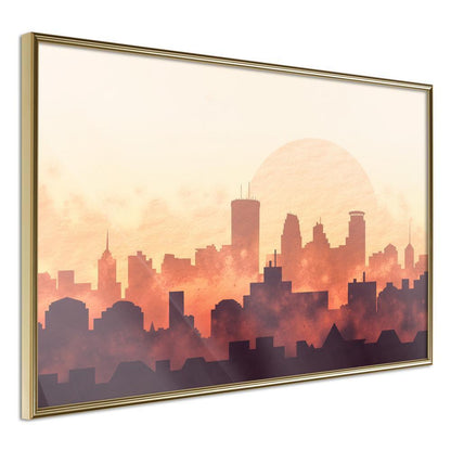 Abstract Poster Frame - Melancholy of Sunset-artwork for wall with acrylic glass protection