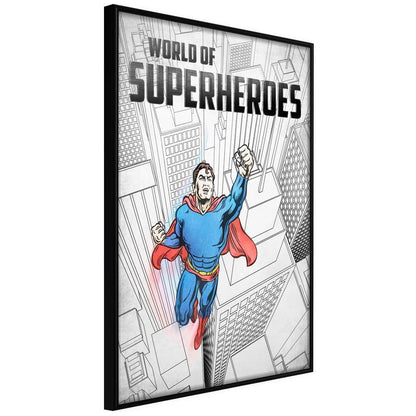 Typography Framed Art Print - Superhero-artwork for wall with acrylic glass protection