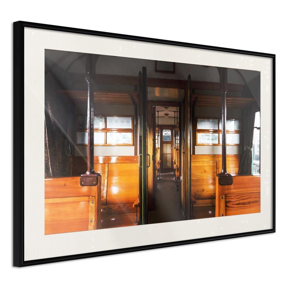 Autumn Framed Poster - Train from the Past-artwork for wall with acrylic glass protection