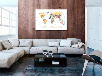Cork board Canvas with design - Decorative Pinboard - World Map-ArtfulPrivacy