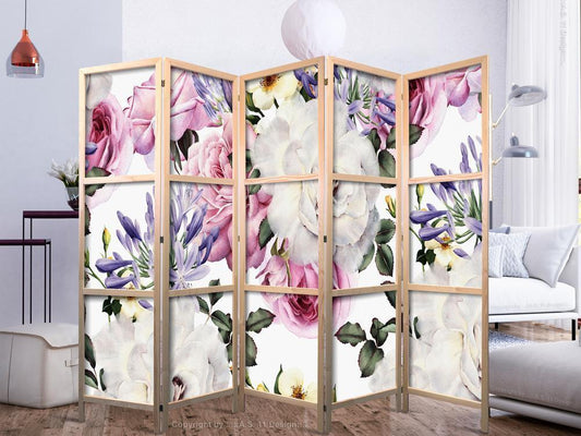 Shoji room Divider - Japanese Room Divider - Floral Glade II - ArtfulPrivacy