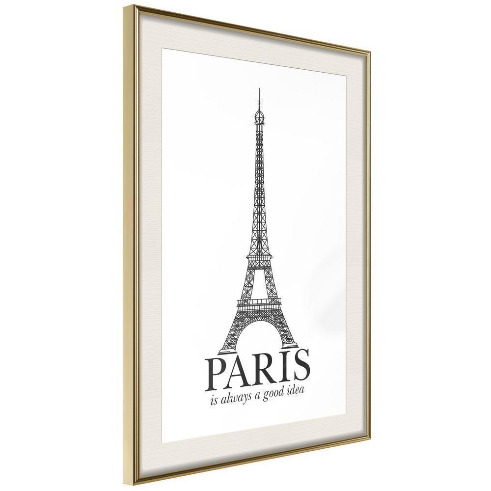 Wall Art Framed - Eiffel Tower-artwork for wall with acrylic glass protection