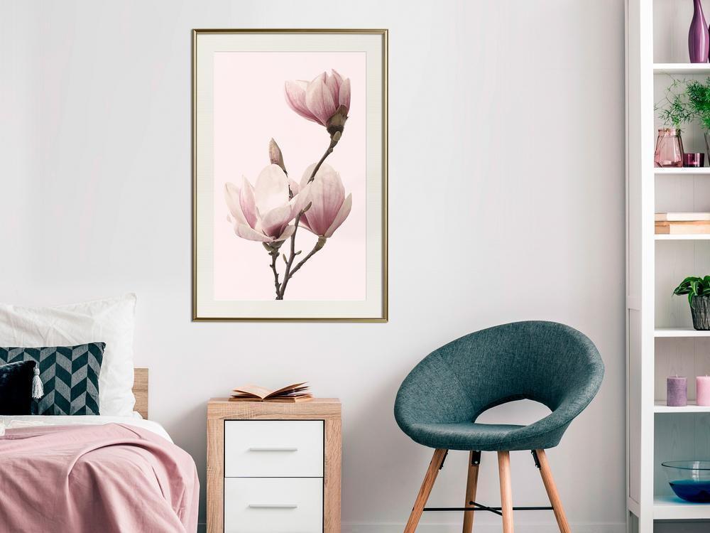 Botanical Wall Art - Blooming Magnolias III-artwork for wall with acrylic glass protection