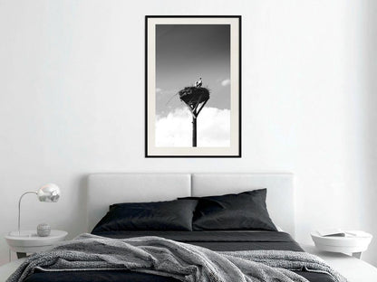 Black and White Framed Poster - Presage of Spring-artwork for wall with acrylic glass protection
