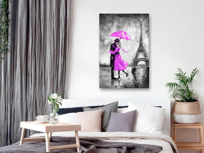 Canvas Print - Paris Fog (1 Part) Vertical Pink-ArtfulPrivacy-Wall Art Collection