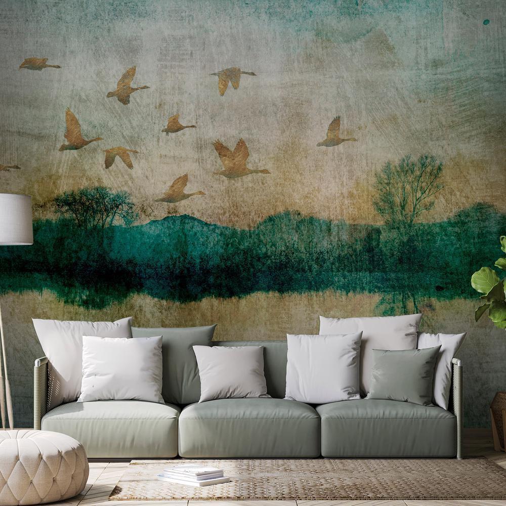 Wall Mural - Golden Ducks-Wall Murals-ArtfulPrivacy