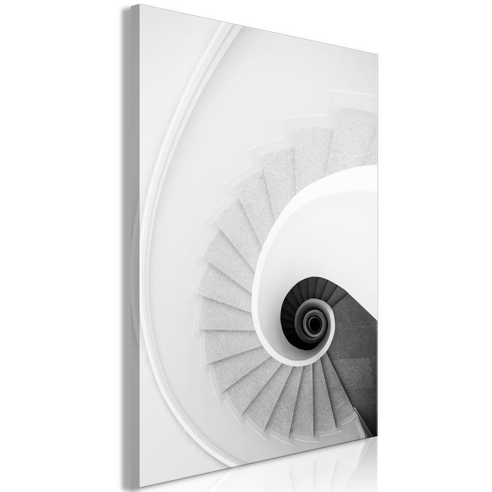 Canvas Print - White Stairs (1 Part) Vertical-ArtfulPrivacy-Wall Art Collection