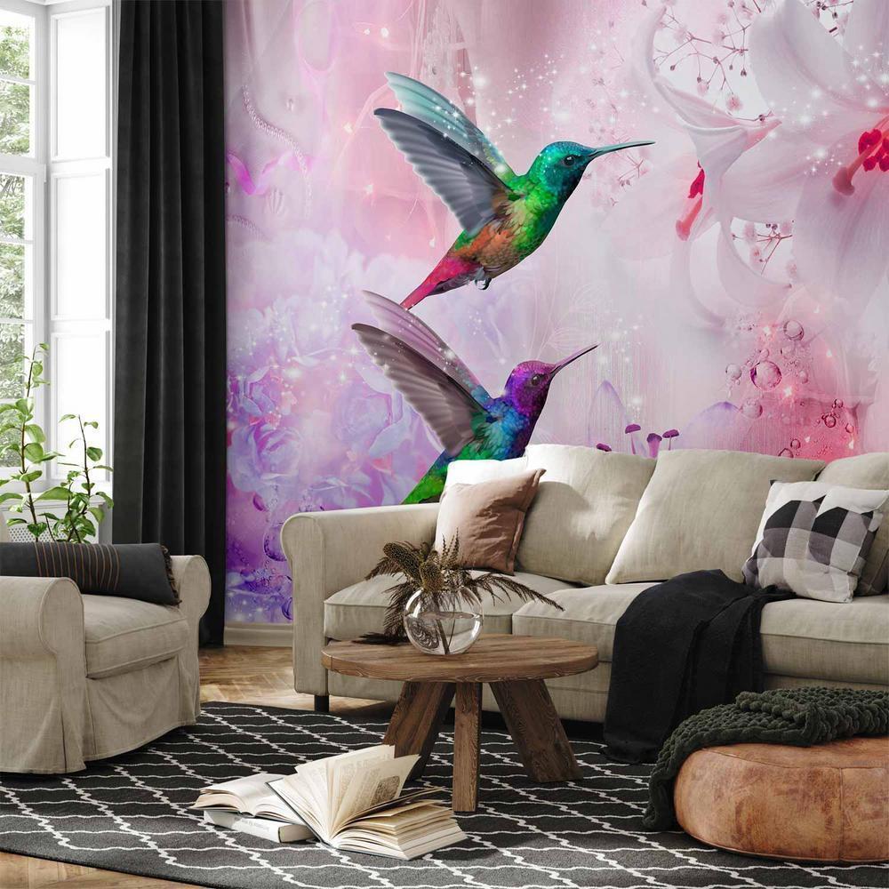 Wall Mural - Colourful Hummingbirds (Purple)