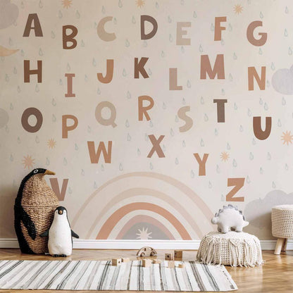 Wall Mural - Letters in Soft Colours