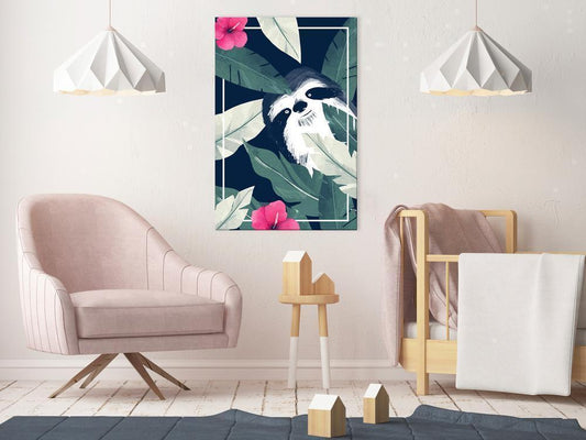 Canvas Print - Sloth in the Tropics (1 Part) Vertical-ArtfulPrivacy-Wall Art Collection