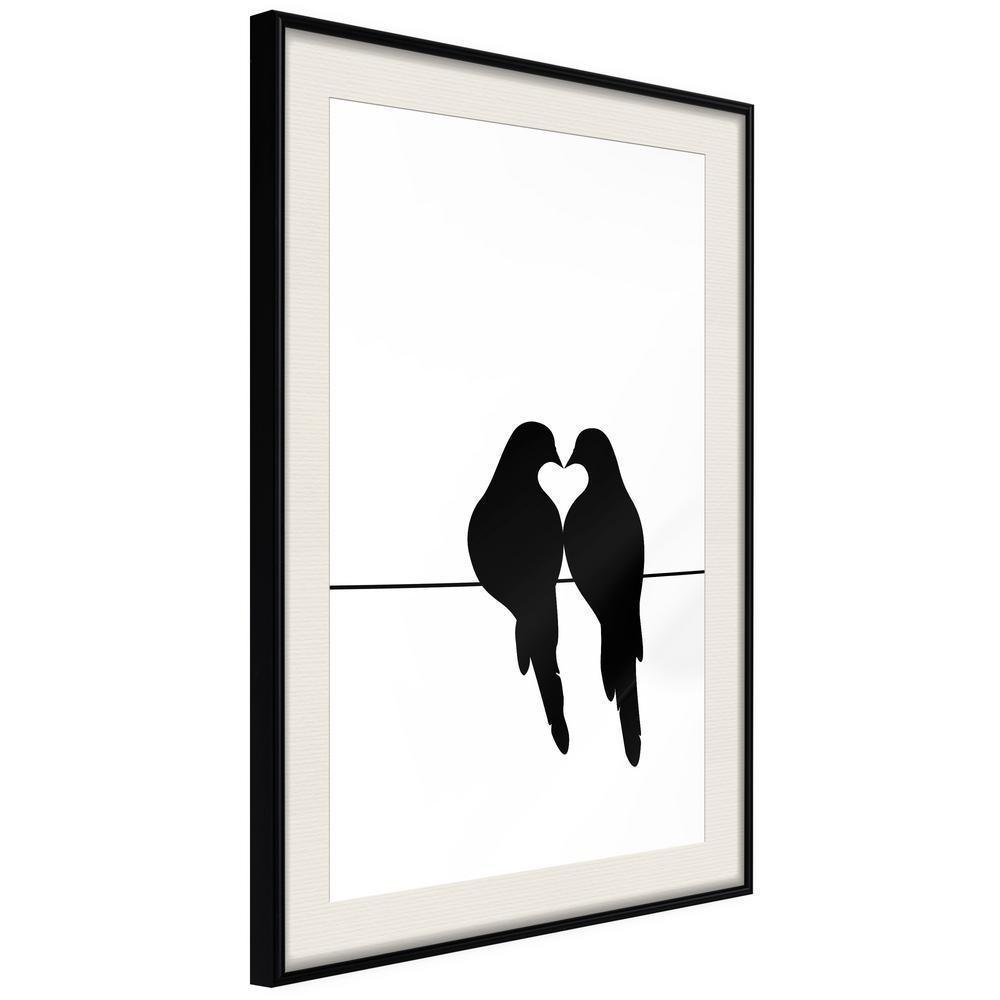 Black and White Framed Poster - Crush-artwork for wall with acrylic glass protection