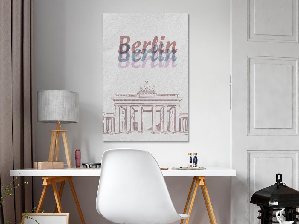 Canvas Print - Berlin in Watercolours (1 Part) Vertical-ArtfulPrivacy-Wall Art Collection