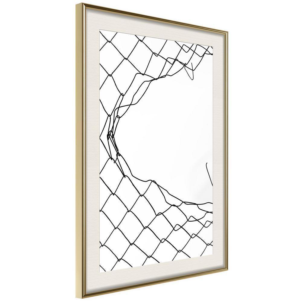 Black and White Framed Poster - Escape-artwork for wall with acrylic glass protection