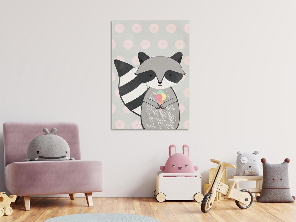 Canvas Print - Glutton Raccoon (1 Part) Vertical-ArtfulPrivacy-Wall Art Collection