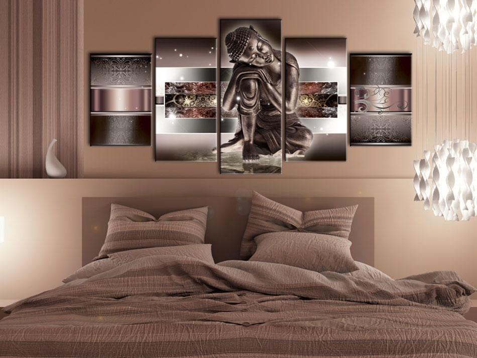 Canvas Print - Sleeping Buddha in reds-ArtfulPrivacy-Wall Art Collection