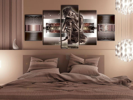 Canvas Print - Sleeping Buddha in reds-ArtfulPrivacy-Wall Art Collection