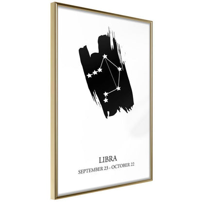 Typography Framed Art Print - Zodiac: Libra I-artwork for wall with acrylic glass protection