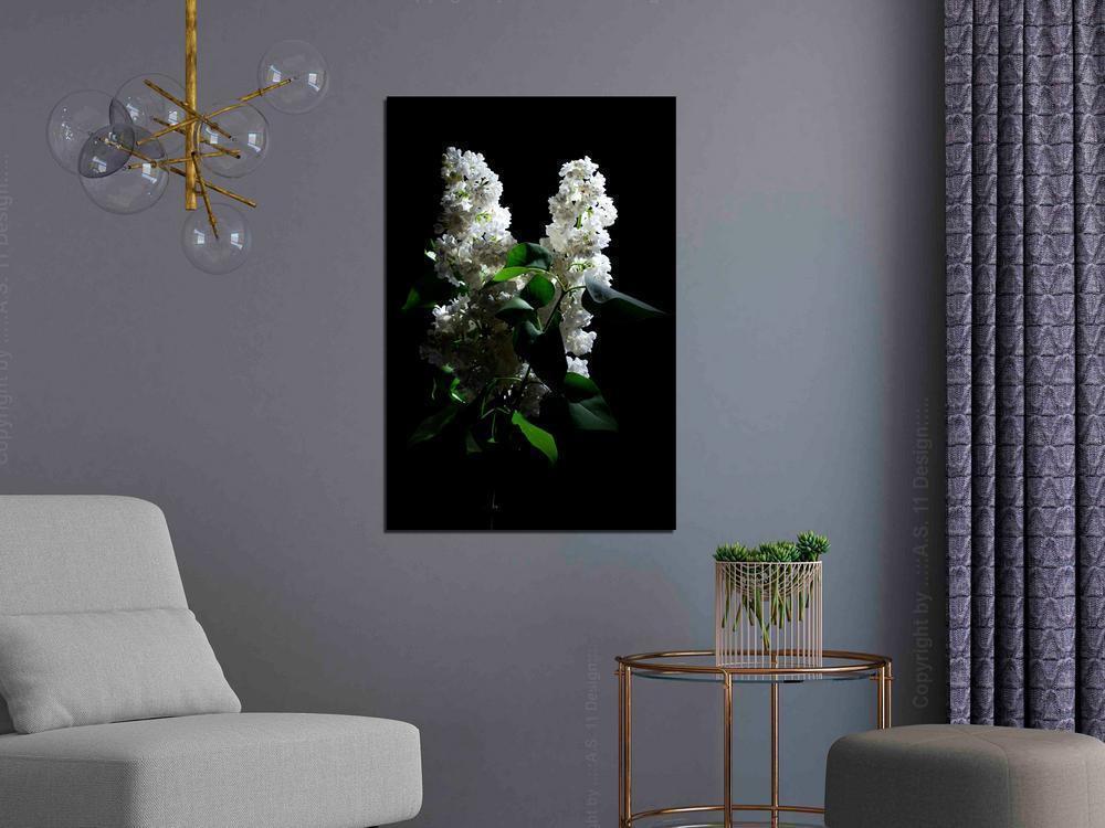 Canvas Print - Lilacs at Night (1 Part) Vertical-ArtfulPrivacy-Wall Art Collection