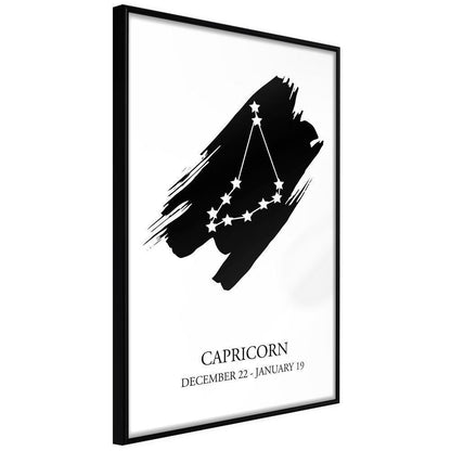 Typography Framed Art Print - Zodiac: Capricorn I-artwork for wall with acrylic glass protection