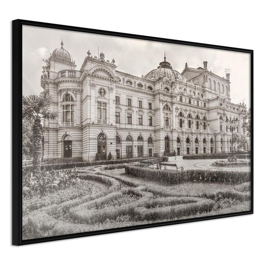 Photography Wall Frame - Postcard from Cracow: Slowacki Theater-artwork for wall with acrylic glass protection