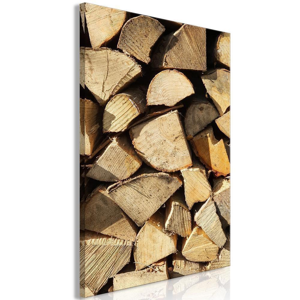 Canvas Print - Beauty of Wood (1 Part) Vertical-ArtfulPrivacy-Wall Art Collection