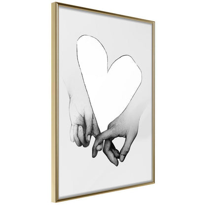 Black and White Framed Poster - Couple In Love-artwork for wall with acrylic glass protection