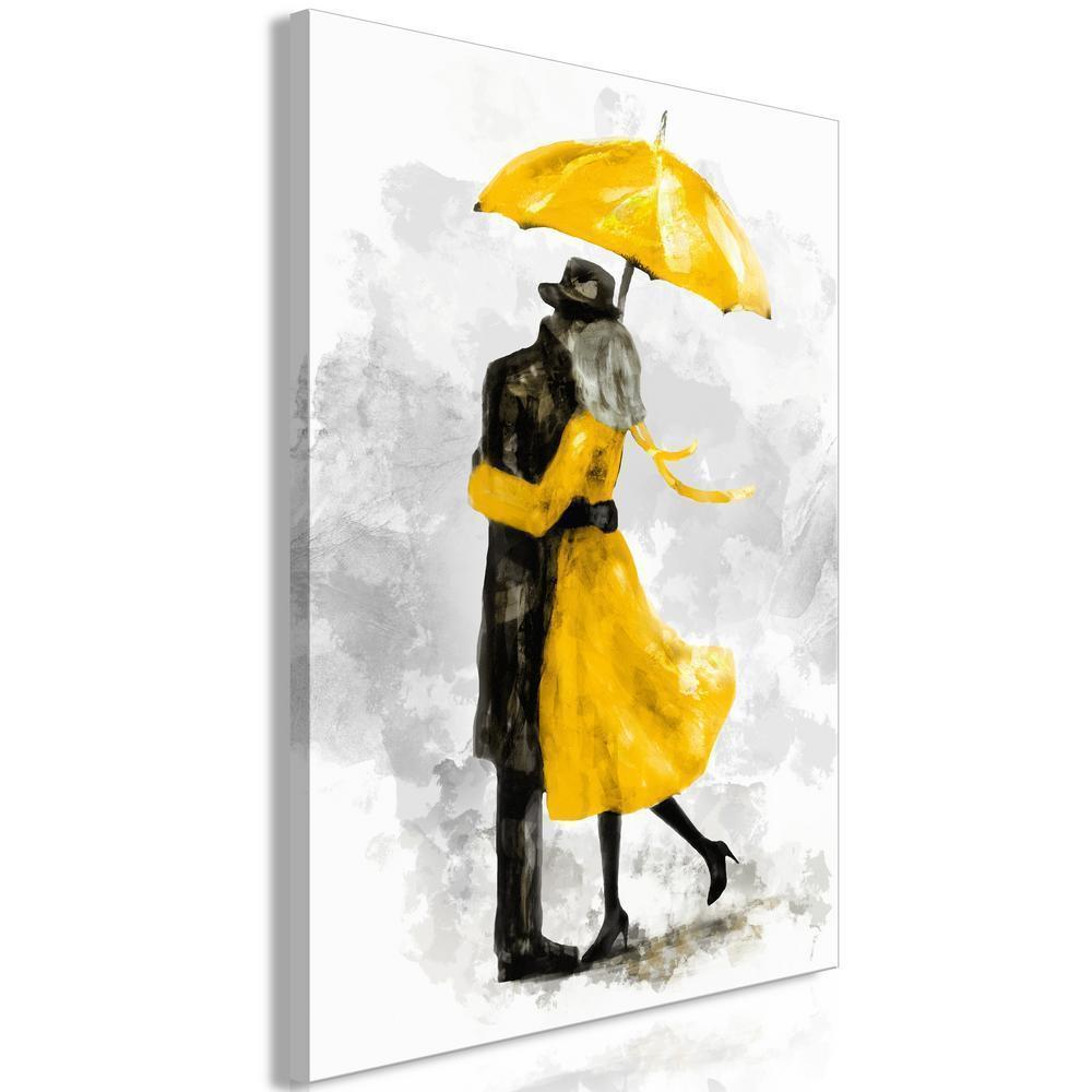 Canvas Print - Under Yellow Umbrella (1 Part) Vertical-ArtfulPrivacy-Wall Art Collection