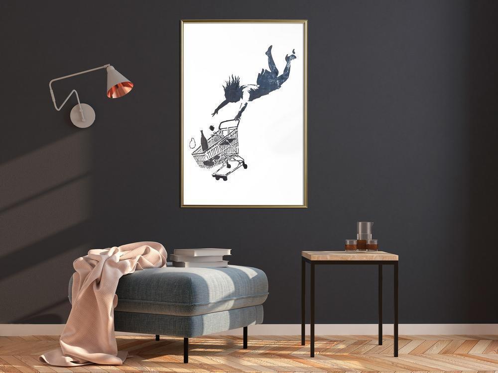 Urban Art Frame - Banksy: Shop Until You Drop-artwork for wall with acrylic glass protection