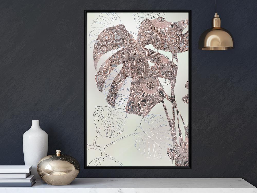 Botanical Wall Art - Ornamented Monstera-artwork for wall with acrylic glass protection