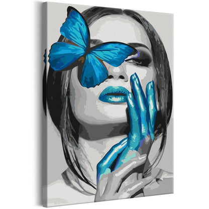 Start learning Painting - Paint By Numbers Kit - Blue Butterfly - new hobby
