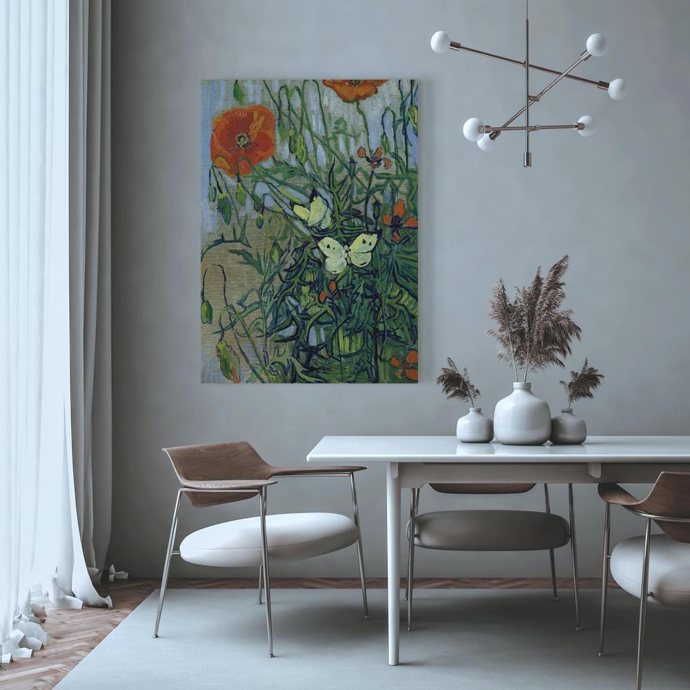 Canvas Print - Poppies and Butterflies-ArtfulPrivacy-Wall Art Collection