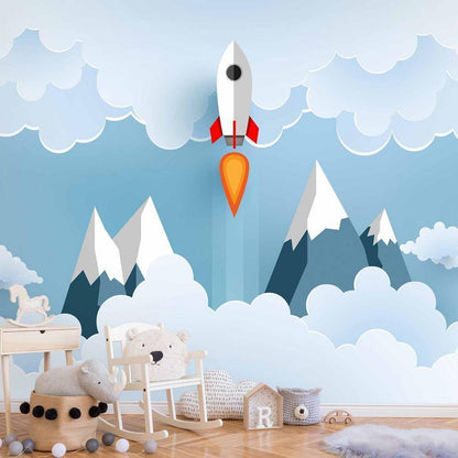 Wall Mural - Rocket in the Clouds