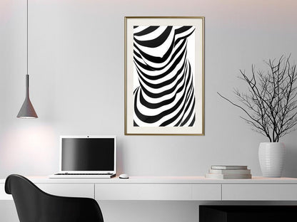 Black and White Framed Poster - Bodypainting-artwork for wall with acrylic glass protection