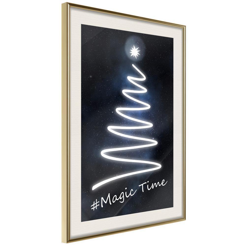 Winter Design Framed Artwork - Bright Christmas Tree-artwork for wall with acrylic glass protection