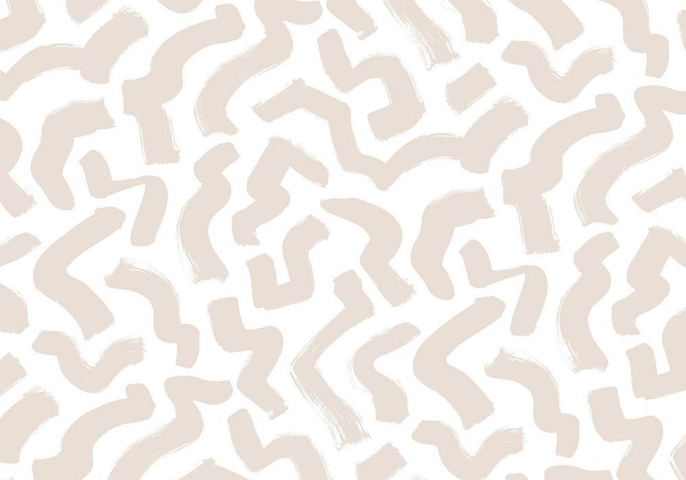 Wall Mural - Abstract composition - beige patterns in shapes on a white background