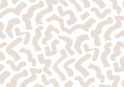 Wall Mural - Abstract composition - beige patterns in shapes on a white background