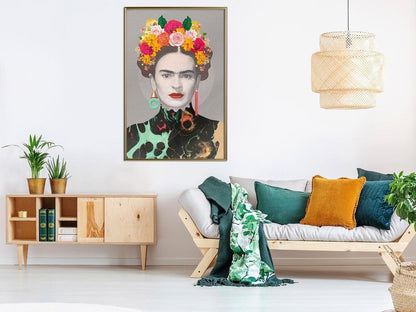 Wall Decor Portrait - Charismatic Frida-artwork for wall with acrylic glass protection