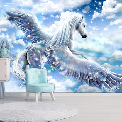 Wall Mural - Pegasus (Blue)-Wall Murals-ArtfulPrivacy