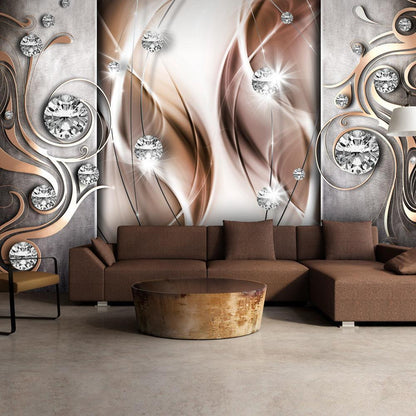 Wall Mural - Brown and Diamonds-Wall Murals-ArtfulPrivacy