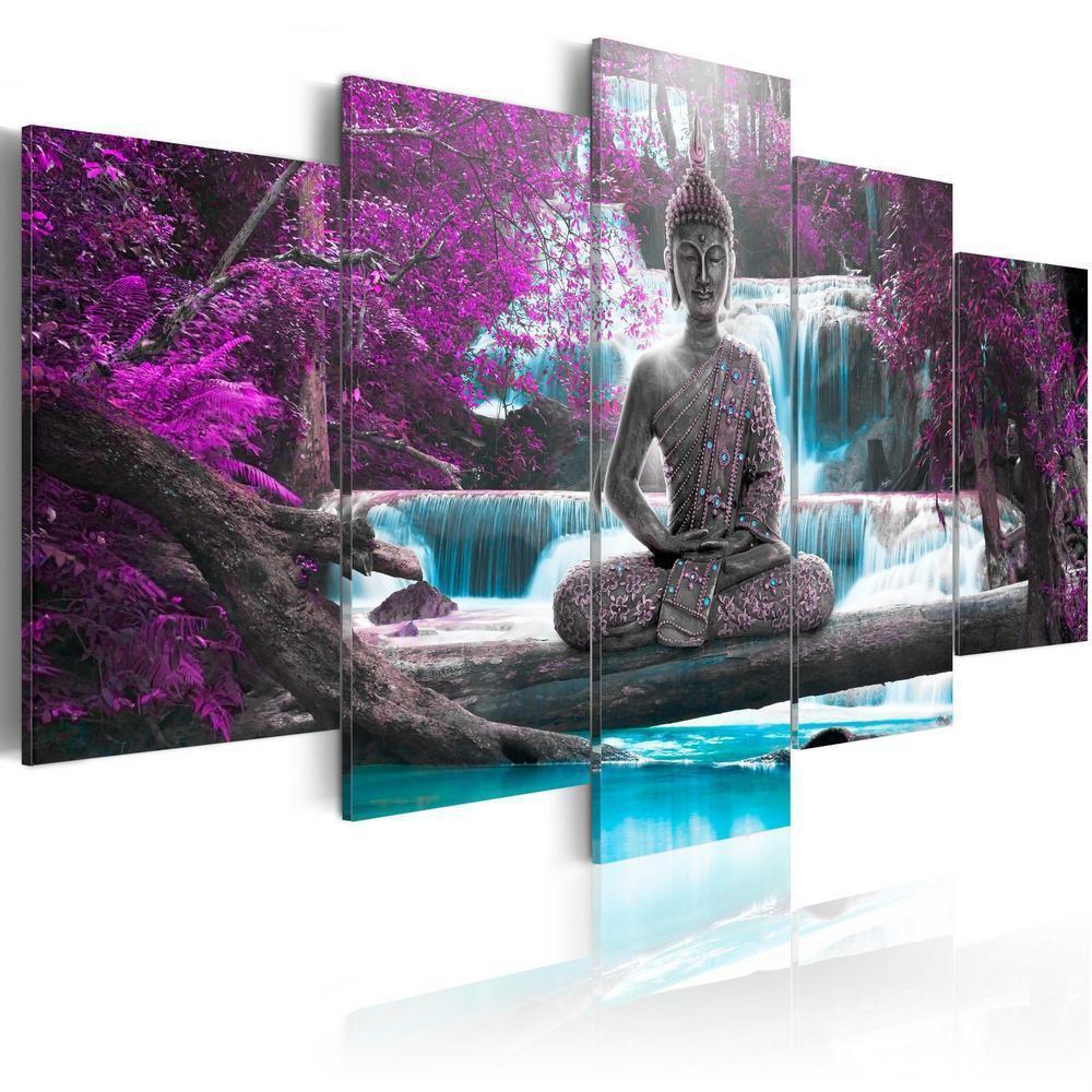 Canvas Print - Waterfall and Buddha-ArtfulPrivacy-Wall Art Collection