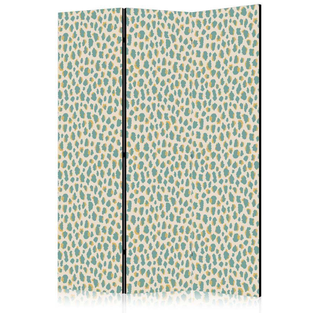 Room Divider - Giraffe Pattern - Animal Pattern in Turquoise Spots on a Light Background